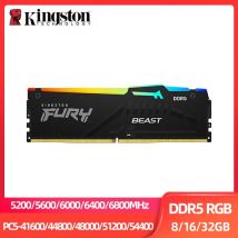 Kingston FURY Beast RGB DDR5 RAM 8 GB 16 GB 32 GB 5200 5600 6000 6400 6800 MHz Desktop AMD Intel CPU Motherboard Speicher 288 PIN 1,1 V