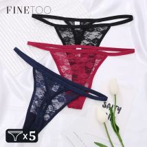 5pcs Baumwoll spitze Tangas sexy aushöhlen Blumen unterwäsche Damen höschen niedrige Taille G-String Dame bequeme Bikini Dessous M-X