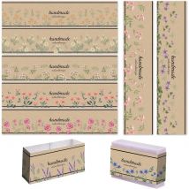 90 Stück Seifenverpackungspapier, 9 Stile, Seifenverpackung, Kraftpapier, Texturband, vertikales Seifenpapier, Etikettenhüllen, Abdeckungen für selbstgemacht