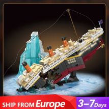 2288 ELEMENTÓW MOC Titanic Statek Klocki Konstrukcyjne Film Gra Luksusowy Statek Wycieczkowy Lodowca Model Wraku Łodzi Zabawki Edukacyjne dla Dzieci Prezent
