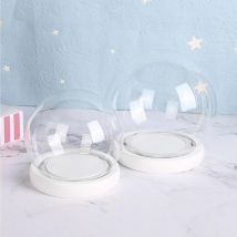 Mini cupola di vetro contenitore cupola decorativa cupola di vetro trasparente con cupola di vetro di Base per fiore piccola pianta decorazione barattolo rotondo Display C