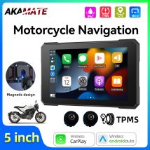 5 zoll Motor Navigation Magnetische Abnehmbare Monitor Drahtlose CarPlay Android Auto Wasserdichte Bluetooth Multimedia Bildschirm Tragbare