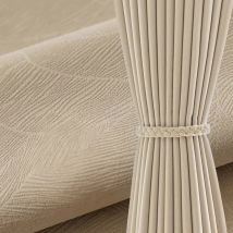 1PC Japanese-style milk tea color cotton linen cream wind floral embossed blackout curtains, newly designed soundproof and sunsh