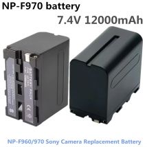 Rechargeable NP-F970 Battery 12000mAh NPF-960 for Photography Lights Long-Lasting Power Supply Compatible with Various Camcorder