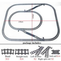 Urban Traffic Train Track Assembly Building Blocks: Branch Tracks Straight Tracks Curved Tracks Flexible Tracks-boys' Toy Gift