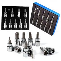 9/10Pcs Hex Bit Steckschlüssel Set Robuste Inbusschlüssel Steckschlüssel Professionelle 3/8 zoll Stick Bohrer Metrische Werkzeuge kit Langlebig Schlag Steckschlüssel Set