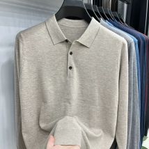 Weiche Kaschmir Wolle Herren Pullover Herbst Winter Polo Kragen Stricken Pullover Mode Revers Pullover Lässige Strickwaren Top