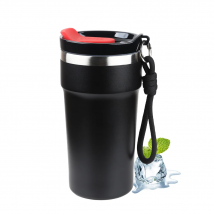 Vakuumisolierter Reisebecher mit Seil, Thermo-Kaffeetassen, Edelstahl-Thermoskanne, Wasserflasche, doppelwandiges, kaltes und heißes Trinkgeschirr