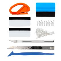 Window Tint Kit Wrapping Spatula Foiling Tool Car Vinyl Wrap Kit Mini Felt Squeegee Wrap Knife and Blades Micro Corner Squeegee