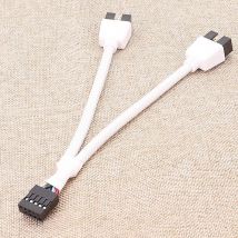 Scheda madre da 12cm adattatore per cavo di prolunga a 9Pin Splitter per intestazione USB femmina da 1 a 2 maschio Desktop connettore HUB USB2.0 a 9Pin 1pc