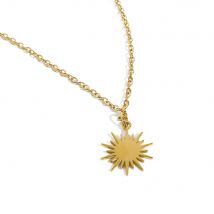 WILD & FREE Trend ige Edelstahl vergoldete Sonne Anhänger Halskette für Frauen einfache Charm Ketten Schmuck Geschenk