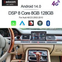 7 "13,0 Carplay DSP IPS Android 128 8GB 2002 GB 8Core Multimedia-Player GPS-Radio Bluetooth-WLAN für Audi A8 D3 2013-2017