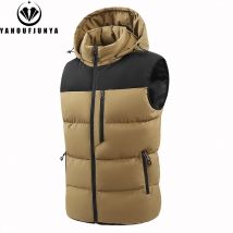 Hots Winter Men Outdoor Windproof Fleece Detachable Hooded Vest Men Sleeveless Warm Casual Fashion Zipper Brand Vest Male Coat