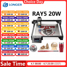 LONGER RAY5 20W Incisore Laser Touch Screen Chipset a 32 bit WIFI 0.08*0.1mm Macchina da taglio per incisione a punti laser Area 375*375mm