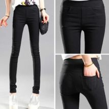 Elegant Solid Straight Pencil Pants Fashion Women Skinny Office Lady Commute Slim Sweatpant Casual Elastic Stretch New Trousers