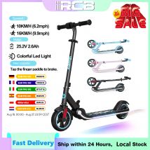 RCB Kids e-Scooter para niños de 6 a 12 años, motor de 150 W - Máx 16 km/h - Rainbow Light-patinete eléctrico popular para niños