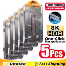 5 Stück Oleophobe Beschichtung, staubfrei, einfache Installation, Displayschutzfolie für iPhone 17 15 13 12 11 14 16 Pro Max Mini XR XS 7 8 Plus