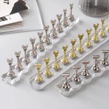 Verlängern Sie den magnetischen Nail Art Display-Halter Golden Silvery Stander Regal Falsche Nagelspitzen Übungsständer Nagelstudio Maniküre-Werkzeuge