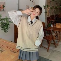 Pullover Pullover Weste Frühling und Herbst Salz Abteilung gebratener Teig dreht V-Ausschnitt gestrickte weibliche Tops