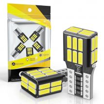 Bombillas superbrillantes CANBUS T10 W10W W5W, sin Error, 4014 24SMD, luz de señal de parada, luz trasera de coche, lámpara de marcha atrás, 12V, blanco, 2 uds.