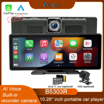 BQCC Widescreen Drahtloses tragbares Autoradio Carplay & Android Auto Gps Navigate Mirrorlink BT Ai Voice FM Multimedia Player