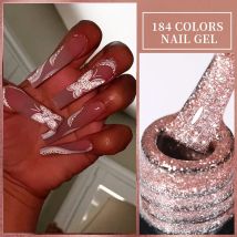 LILYCUTE 7 ml funkelnder Glitzer-Laser-Gel-Nagellack, semi-permanent, Soak Off UV-Gel-Lack, Nail Art Base Top Coat Vernis