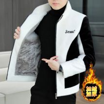 Nachahmung Nerz Pelz männer Woolen Jacke Winter Dicke und Warme Casual Trenchcoat Koreanische Mode Wolle Mischungen Mantel männer Kleidung