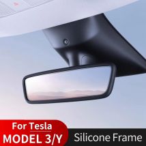 For Tesla Model 3 Y 2024 Interior Accessories Rearview Mirror Protector Trim Silicone Decor Frame White Black Protection Strip