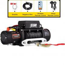 Cabrestante eléctrico SIHAO 13500LB 12V - Cuerda sintética de 72 aleaciones 27M para todoterreno 4x4 coche/ATV/barco/elevador de remolque impermeable