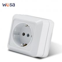 WESA Presa per montaggio a parete bianca Presa elettrica standard UE Presa di corrente per superficie vintage a terra Plastica ignifuga