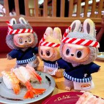 New 17cm Labubu V1 V2 V3 Sushi Set Traditional Kimono Clothing DIY Accessories Fashion Cute Birthday Gift