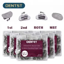 50 juegos/200 Uds ortodoncia Dental 1er 2. ° Molar tubos bucales incollables Base de malla no Convertible tubo único Roth MBT 0,022