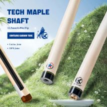 KONLLEN Billard-Queue aus Ahornholz, Einzelschaft mit 12,5 mm Spitze, eingebautem Carbonfaser-Rohr, geringer Ablenkung, Billardschaft für Pool-Sticks