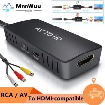 Cavo convertitore compatibile da RCA a HDMI Adattatore compatibile da AV a HDMI 1080P per lettori DVD Blue-Ray PS1/2/3 STB Xbox VHS VCR