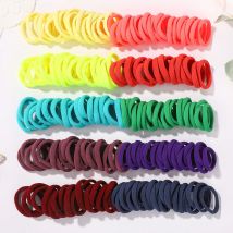 300 Stück zufällige Farbe für Mädchen, einfache schwarze Haarbänder, Haargummis, elastisches Stirnband, Haargummis, Damen-Accessoires, Pferdeschwanz-Halter