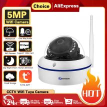 Tuya Smart Life Home Metal Dome 5MP Day Night Vision Camera WiFi Outdoor IP66 impermeabile Home Security telecamera Ip di rilevamento umano