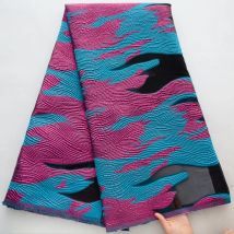 Hochwertiger nigerianischer Jacquard-Spitzenstoff – afrikanischer Spitzenstoff im Wachsdruck-Stil, geeignet für modisches Nähen und Handarbeit S4561