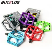 BUCKLOS Bike Pedal Ultralight Pedal Platform for Road Mountain Bike Anti-slip Nylon Sealed Bearings Flat Pedals MTB Bicycle Part