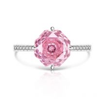 Ring aus 925er-Sterlingsilber, süß, schlicht, achteckig, Millennium-Rosenschliff, Zirkon, Geburtstag, Party, Jahrestag, Hochzeit, Geschenk