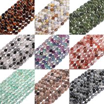 6x8mm Natürliche Blume Opal Tigerauge Facettierte Stein Perlen Raute Spacer Perlen Für Schmuck Machen DIY Armband Halskette zubehör