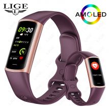 Lige 2024 smart armband sport fitness herzfrequenz tracker smartwatch amoled bildschirm wasserdicht smart armband für männer frauen neu