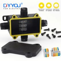 IP68 Waterproof Junction Box Outdoor Black 2/3/4 Way Mini Connector Box With PC Plastic And Terminal Designed For Buried Wiring