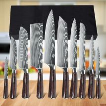 MDHAND Set di coltelli da cucina 3-10 pezzi Coltello da chef professionale 7CR17 Germania Acciaio inossidabile Damasco Mannaia laser Affettare Santoku