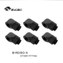 Bykski 6 pz/lotto G1/4 ''45/90 Gradi Raccordo di Compressione Rotante Raffreddamento Ad Acqua Gomito Adattatori Connettore In Ottone/B-RD90-X/B-RD45-X