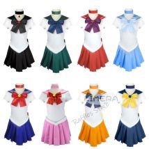 Anime Sailor Kostüm Perücke Mond Tsukino Usagi Meiou Setsuna Chibiusa Kleid Halloween Anzug Perücke Party Kleidung Erwachsene Kinder Cosplay