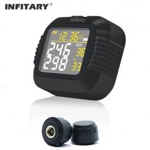 Infitary Moto TPMS Sistema di monitoraggio della pressione dei pneumatici Grande display LCD wireless colorato Cambio per stato Moto digitale preciso