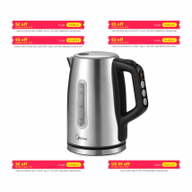 Bollitore Midea con impostazione della temperatura (40, 60, 70, 80, 90, 100 gradi C), acciaio inossidabile 1,7 litri, MKE17H1ASS-S