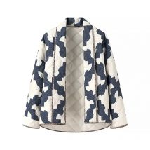 2024 Herbst neue Damen bekleidung im europäischen und amerikanischen Stil Retro-Mode vielseitige lang ärmel ige bedruckte Kimono-Baumwoll jacke