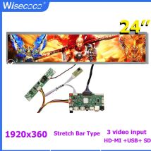 Wisecoco-pantalla LCD de 24 pulgadas, barra estirada de 1920x360, DV240FBM-NB0 ultraancha, tablero controlador de 60hz, para estantería de supermercado y tienda