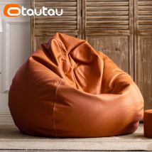 OTAUTAU 4ft Grande Copertura del Sacchetto di Fagioli in Ecopelle Senza Riempitore Beanbag per Esterni Chaise Lettino Pouf Salon Gioco Film Sac Puff DD004